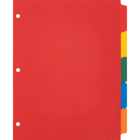 Business Source Plain Tab Color Polyethylene Index Dividers, PK5 01809